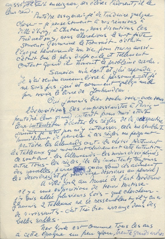 Lettre de Barbara Church à Jean Paulhan (24 décembre 1951)