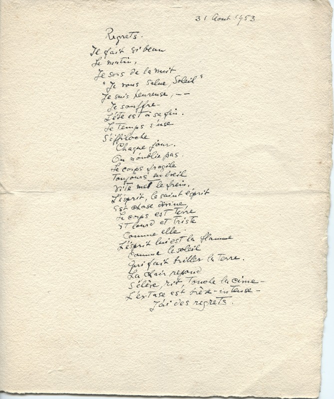 Lettre de Barbara Church à Jean Paulhan (3 septembre 1953)