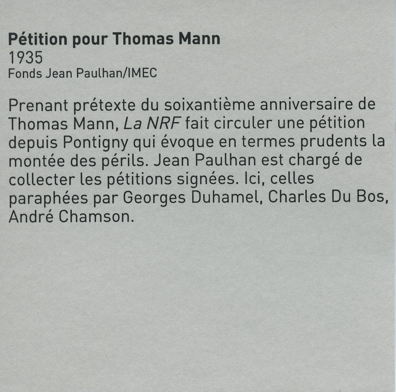 Lettre d'André Chamson à Jean Paulhan, 1935