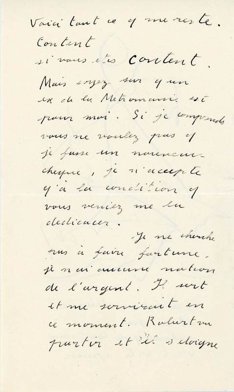 Lettre de Pierre-André Benoit à Jean Paulhan, 1950