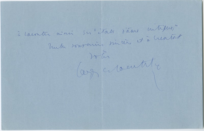 Lettre de Jacques de Lacretelle à Jean Paulhan (1933)