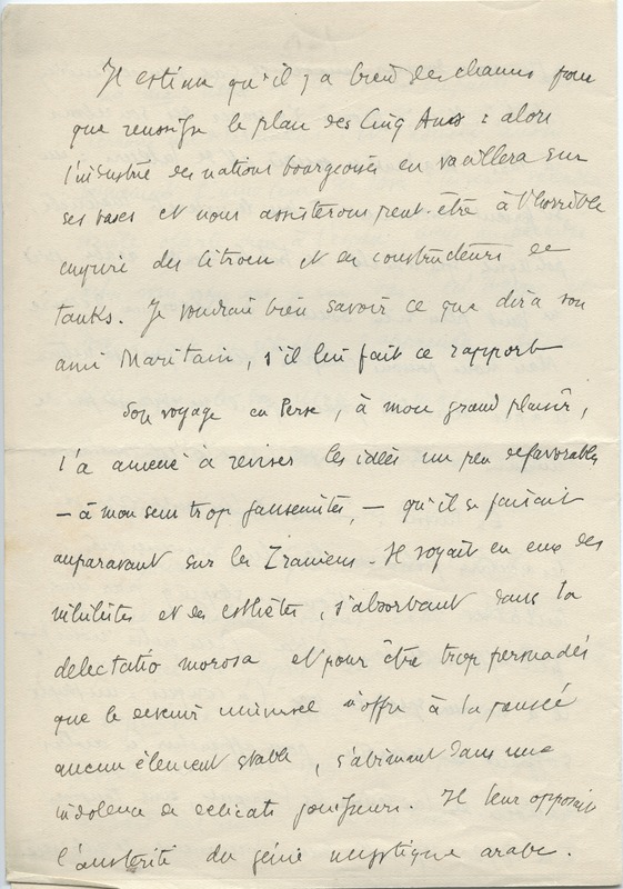 Lettre de Gabriel Bounoure à Jean Paulhan, 1931-01-10