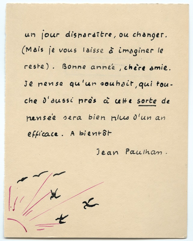 Lettre de Jean Paulhan à Barbara Church (décembre 1935)
