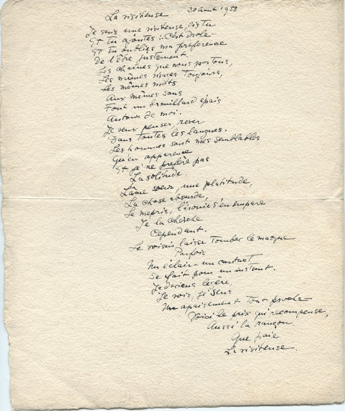 Lettre de Barbara Church à Jean Paulhan (3 septembre 1953)