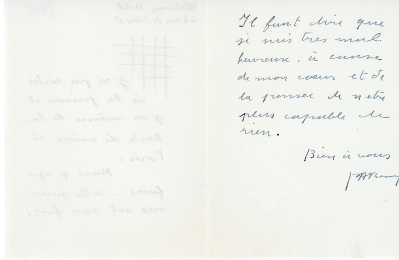 Lettre de Pierre-André Benoit à Jean Paulhan, 1950