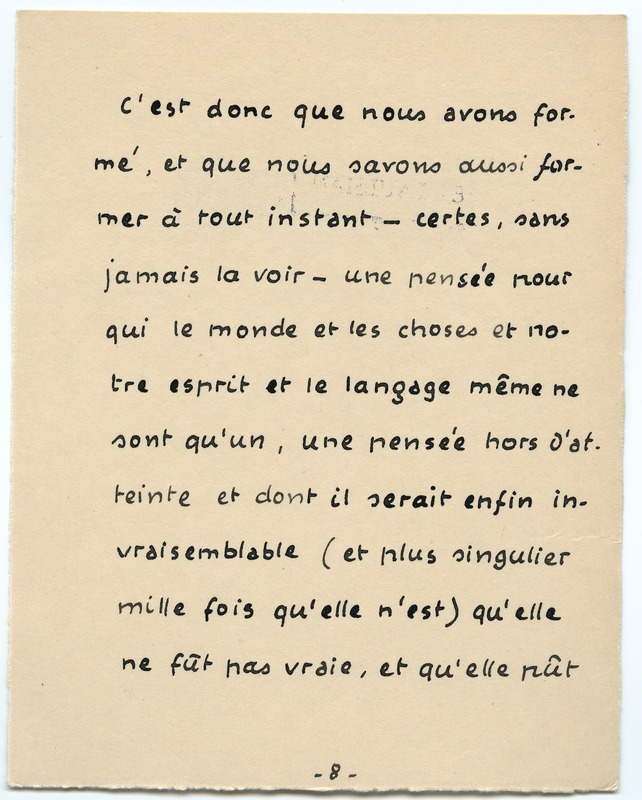 Lettre de Jean Paulhan à Barbara Church (décembre 1935)