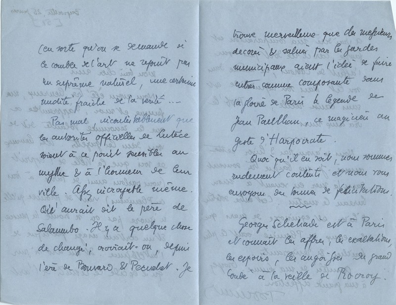 Lettre de Gabriel Bounoure à Jean Paulhan, 1951-01-25 Lettre de Gabriel Bounoure à Jean Paulhan, 1951-01-25
