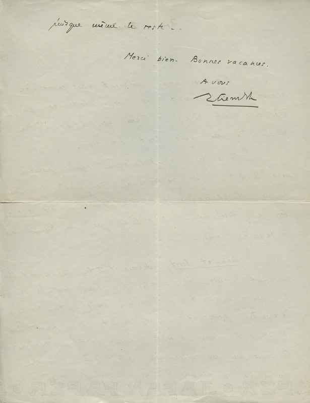 Lettre de René Étiemble à Jean Paulhan, 1934-08-08 Lettre de René Étiemble à Jean Paulhan, 1934-08-08
