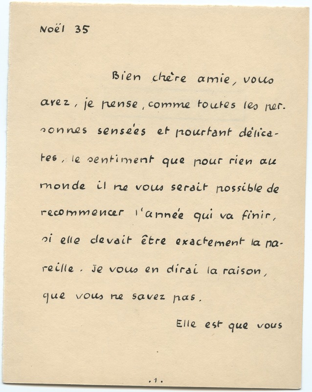 Lettre de Jean Paulhan à Barbara Church (décembre 1935)