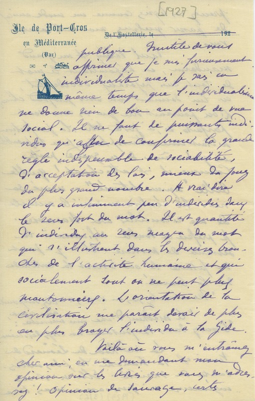 Lettre de Claude Balyne à Jean Paulhan, 1927-11-25 Lettre de Claude Balyne à Jean Paulhan, 1927-11-25