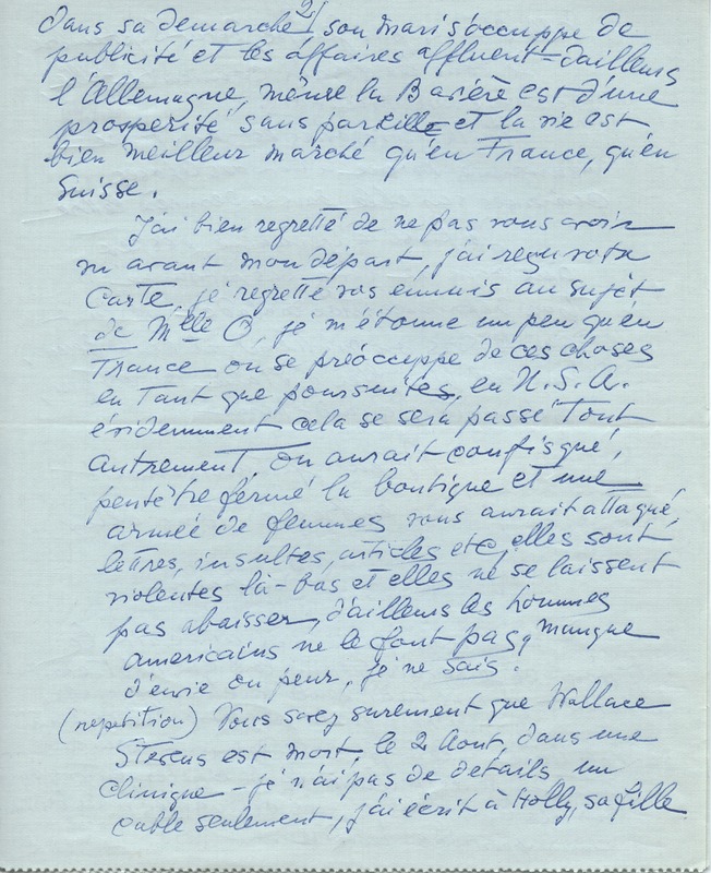 Lettre de Barbara Church à Jean Paulhan (14 août 1955)