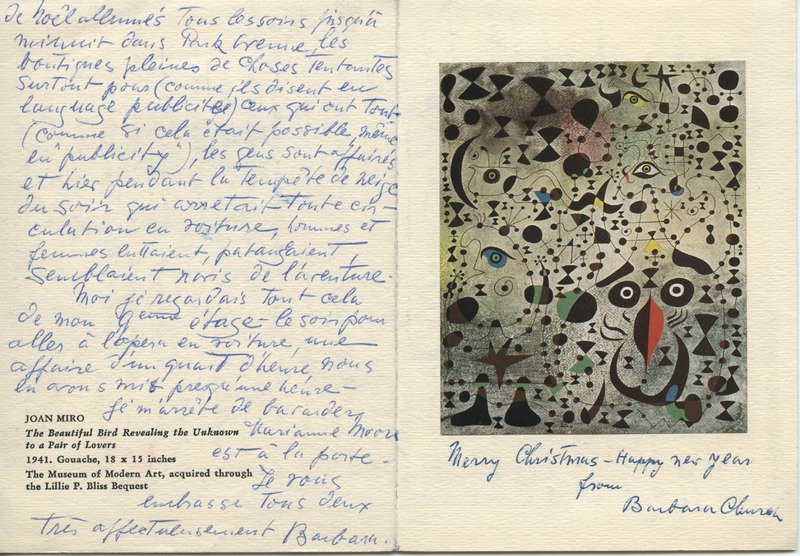 Lettre de Barbara Church à Jean Paulhan (24 décembre 1951)