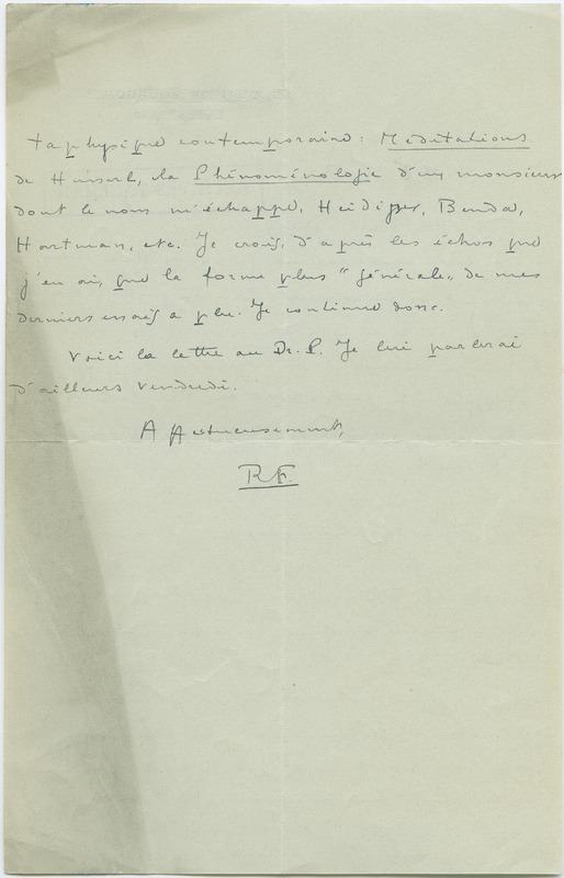 Lettre de Ramon Fernandez à Jean Paulhan (16 juin 1931)