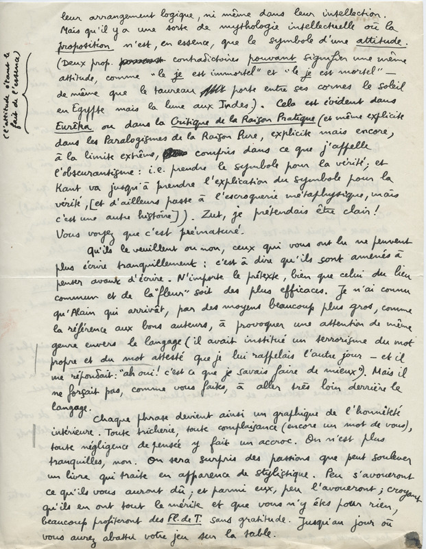 Lettre de René Daumal à Jean Paulhan, 1936