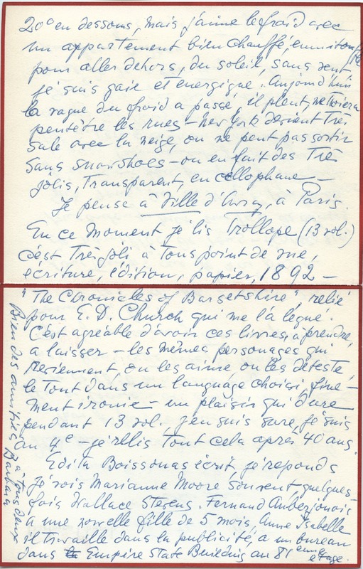 Lettre de Barbara Church à Jean Paulhan (6 février 1955)