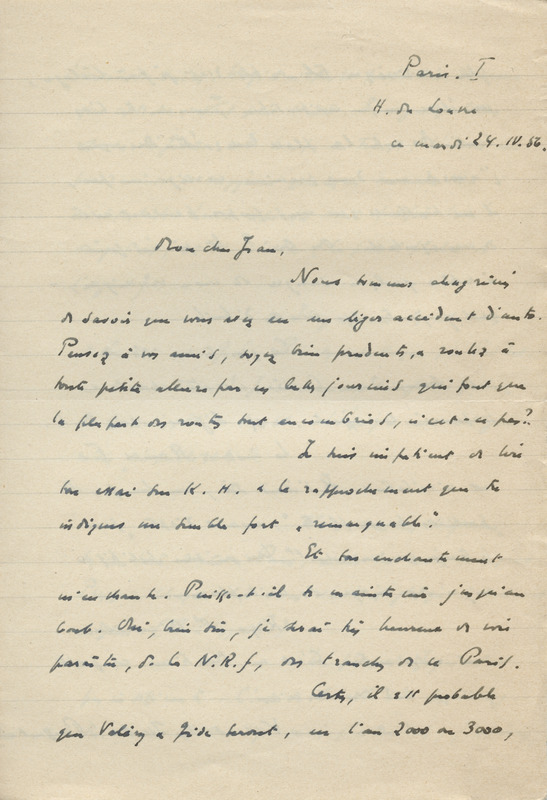 Lettre de Léon Bopp à Jean Paulhan, 1956-04-24