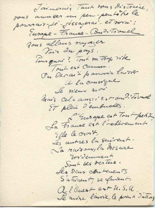 Lettre de Barbara Church à Jean Paulhan (27 mars 1953)