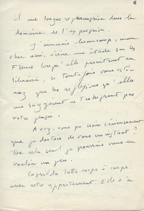 Lettre d'André Rolland de Renéville à Jean Paulhan, 1936-10-07