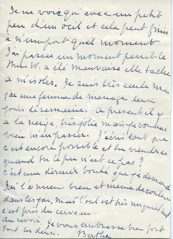 Lettre de Bertha Rhodes à Jean Paulhan, 1951-09-01