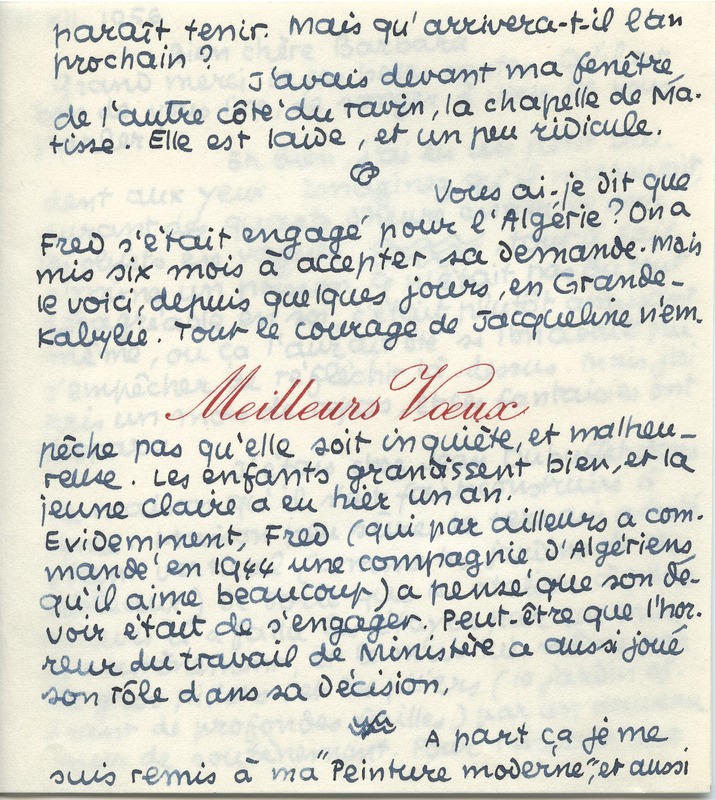 Lettre de Jean Paulhan à Barbara Church (21 décembre 1956)