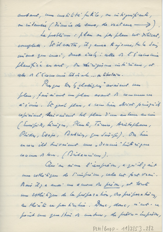 Lettre de Léon Bopp à Jean Paulhan, 1953-05-11