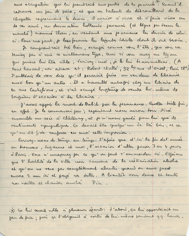 Lettre de Pascal Pia à Jean Paulhan, 1936-10-17