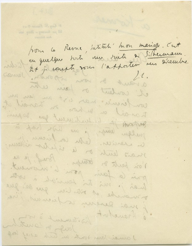 Lettre de Jacques de Lacretelle à Jean Paulhan (1927)