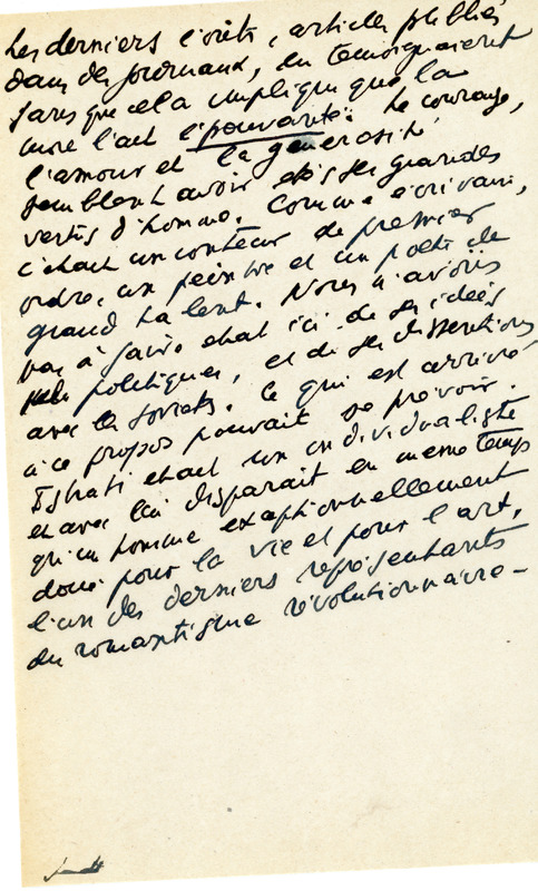 Lettre de Panaït Istrati à Jean Paulhan, 1934-01-20