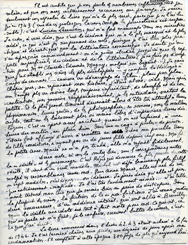 Lettre de Lucien Rebatet à Jean Paulhan, 1951-03-22