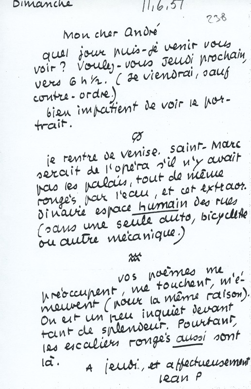 Lettre de Jean Paulhan à André Rolland de Renéville, 1951-06-11