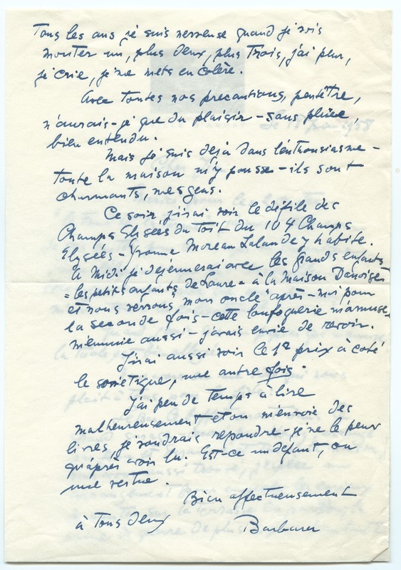 Lettre de Barbara Church à Jean Paulhan (18 juin 1958)