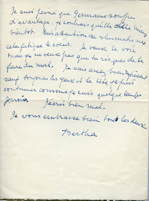 Lettre de Bertha Rhodes à Jean Paulhan, 1951-01-16