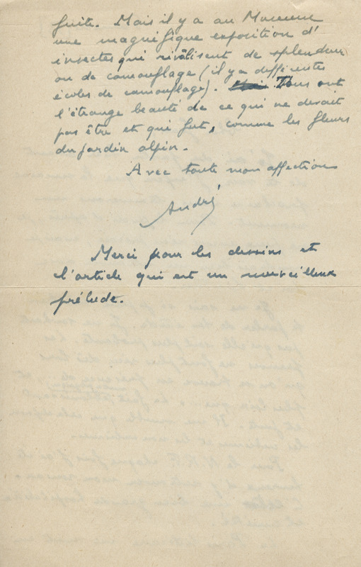 Lettre d'André Dhôtel à Jean Paulhan, 1953
