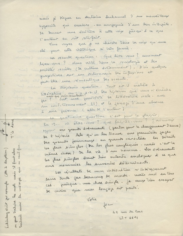 Lettre de Paul Léautaud à à Jean Paulhan (16 juillet 1950) Lettre de Paul Léautaud à à Jean Paulhan (16 juillet 1950)