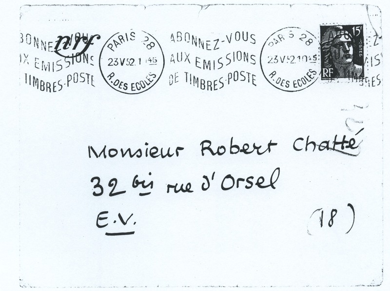 Lettre de Jean Paulhan à Robert Chatté, 1952-05-23