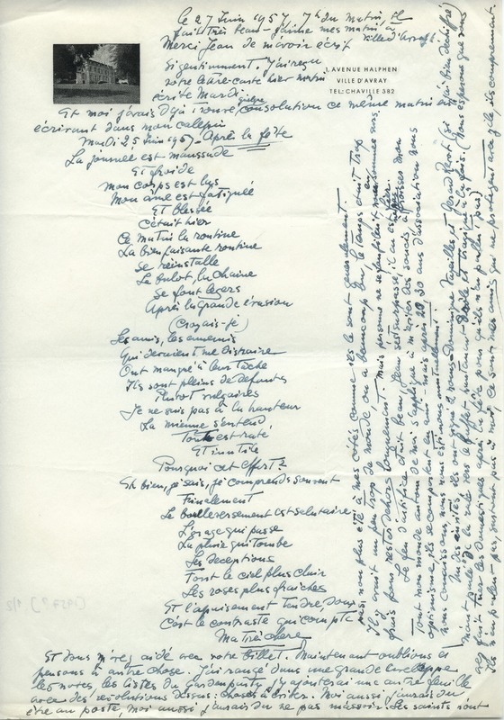 Lettre de Barbara Church à Jean Paulhan (27 juin 1957)