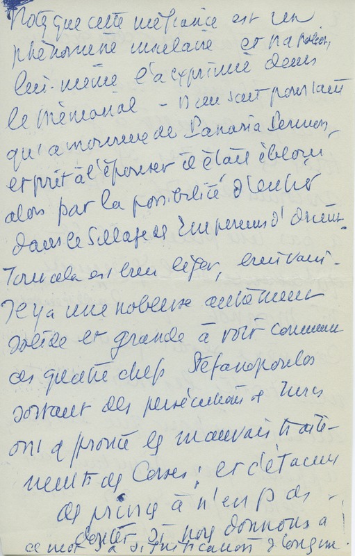 Lettre de Marie-Anne Comnène à Jean Paulhan, 1957-01-07