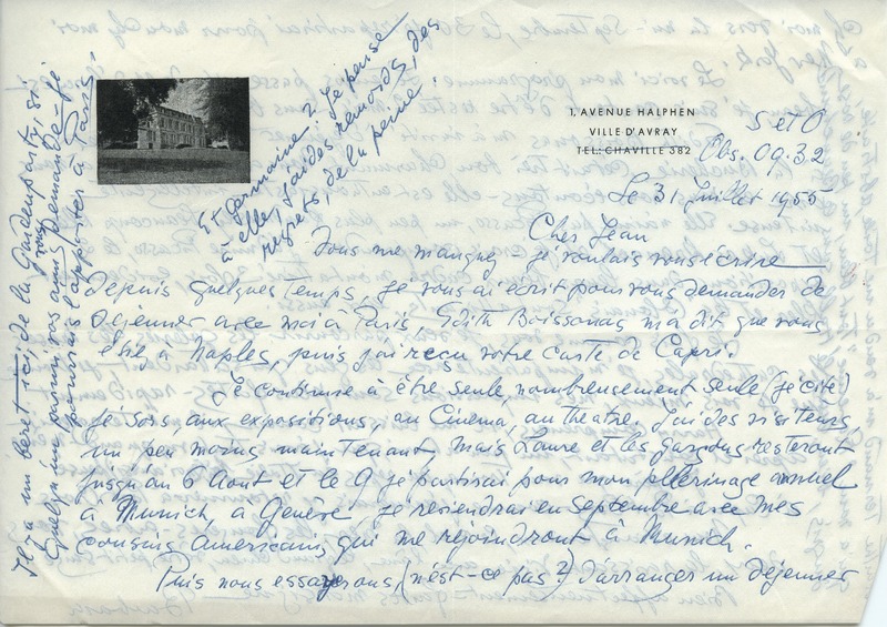 Lettre de Barbara Church à Jean Paulhan (31 juillet 1955)