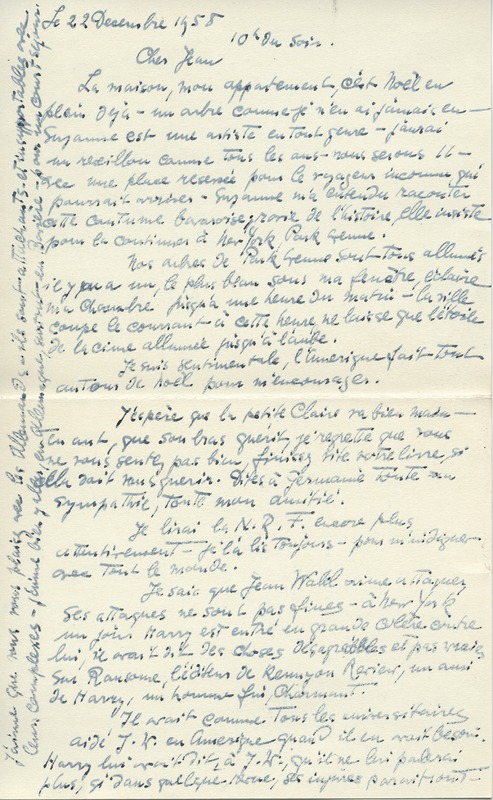 Lettre de Barbara Church à Jean Paulhan (22 décembre 1958)