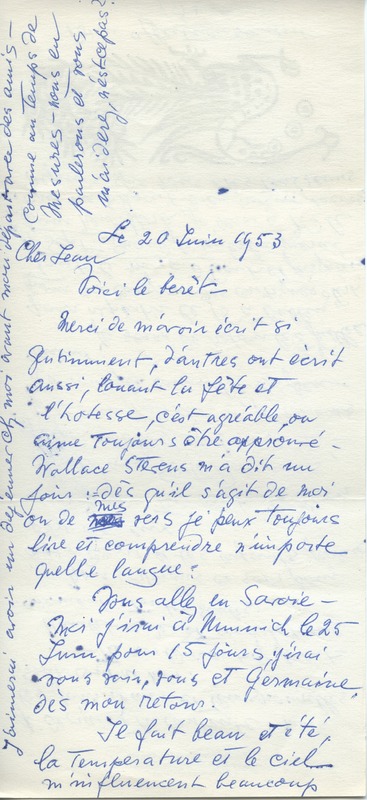 Lettre de Barbara Church à Jean Paulhan (20 juin 1953)