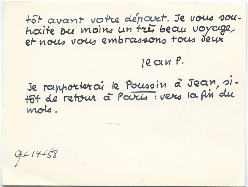Lettre de Jean Paulhan à Barbara Church (7 octobre 1958)