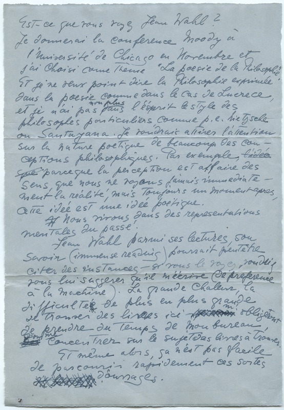Lettre de Barbara Church à Jean Paulhan (31 juillet 1951)