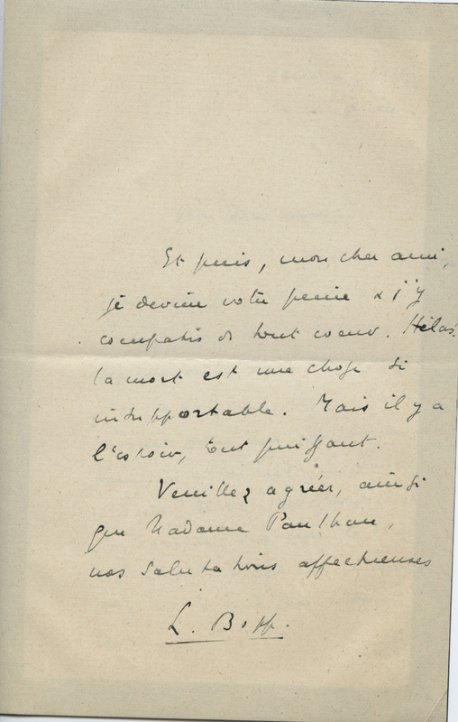 Lettre de Léon Bopp à Jean Paulhan, 1936