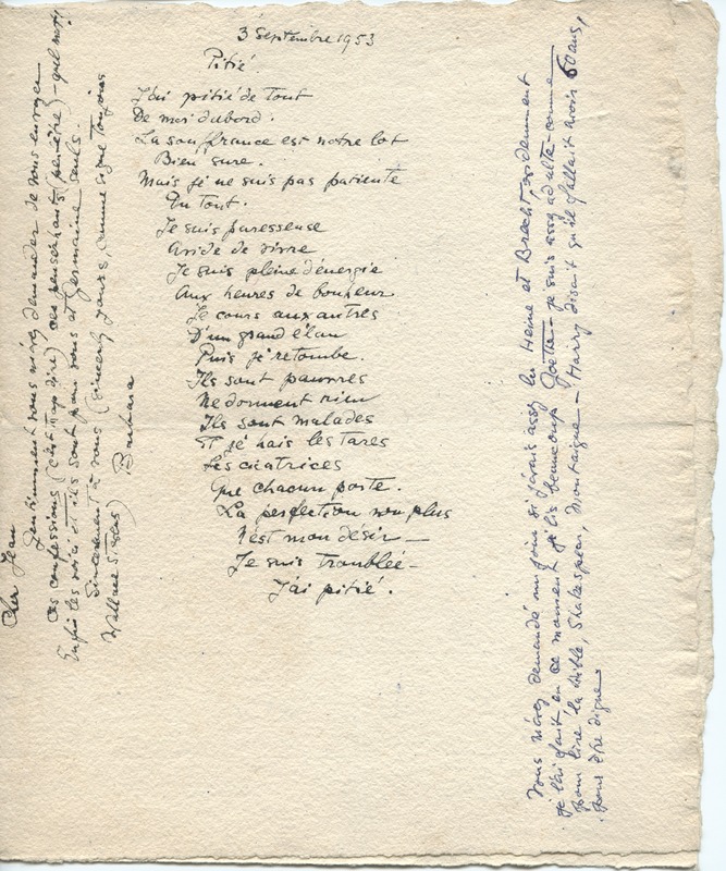 Lettre de Barbara Church à Jean Paulhan (3 septembre 1953)