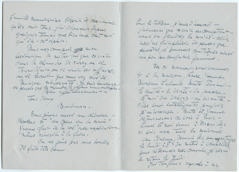 Lettre de Barbara Church à Jean Paulhan (13 septembre 1958)