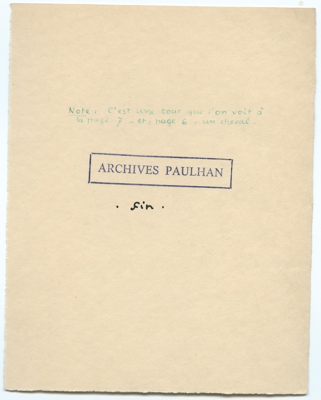 Lettre de Jean Paulhan à Barbara Church (décembre 1935)