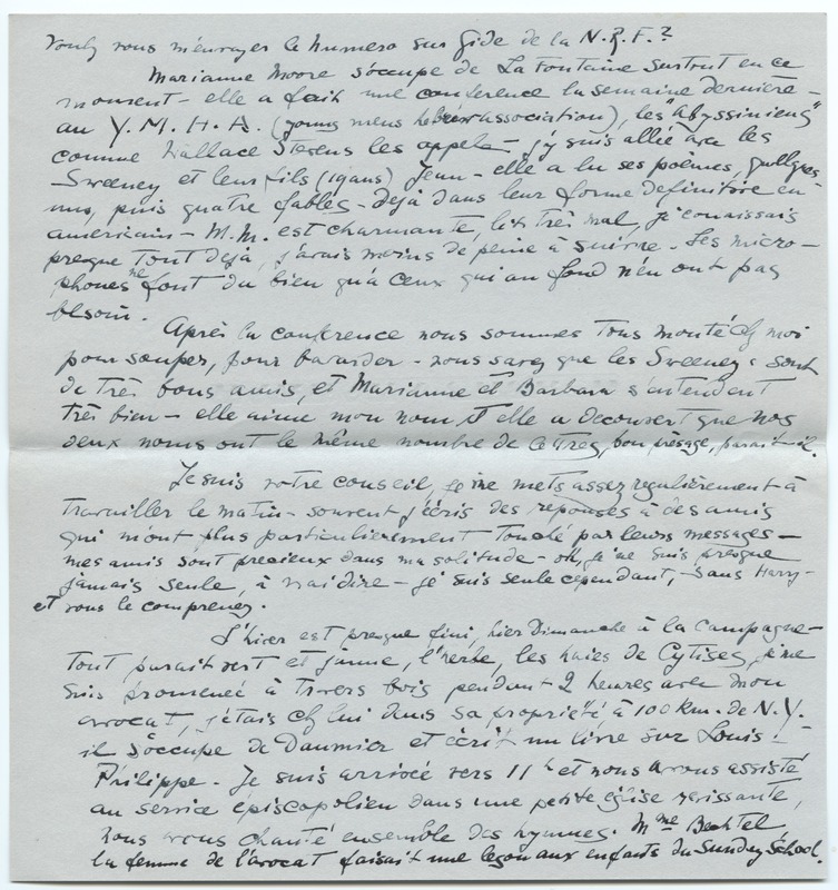 Lettre de Barbara Church à Jean Paulhan (9 avril 1951)
