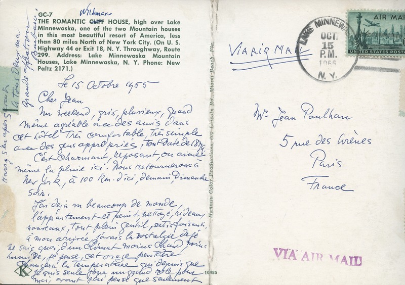 Lettre de Barbara Church à Jean Paulhan (15 octobre 1955)