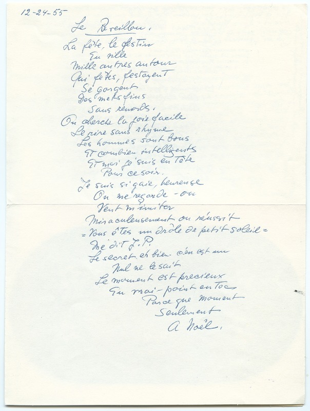 Lettre de Barbara Church à Jean Paulhan (1er octobre 1956)
