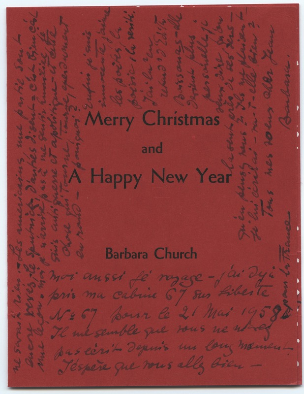 Lettre de Barbara Church à Jean Paulhan (5 décembre 1957)